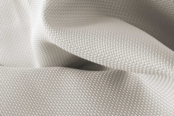 MYKONOS-Outdoor-Vorhang: Stoffmuster-Struktur Weiss.