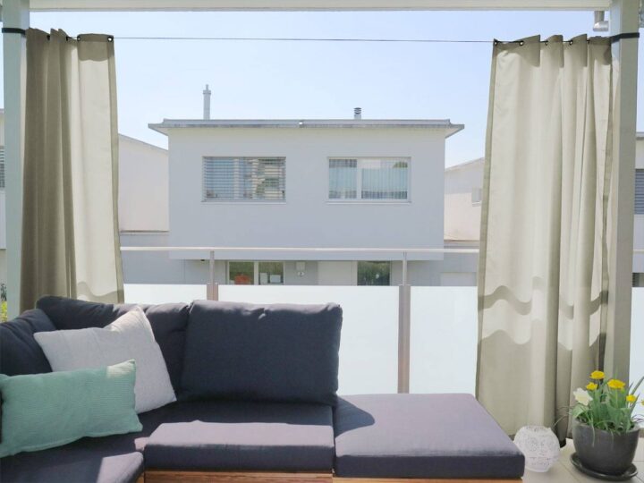 Sichtschutz Outdoor-Vorhang Beige für Balkon (SANTORINI).