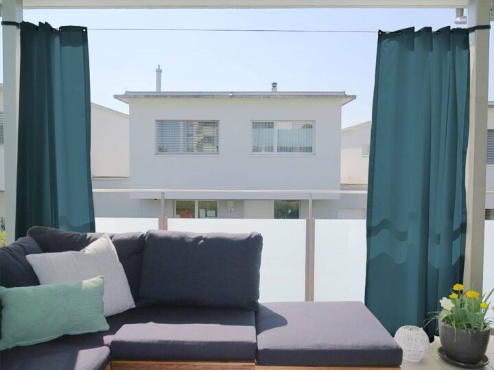 Sichtschutz Outdoor-Vorhang Marineblau für Balkon (SANTORINI).